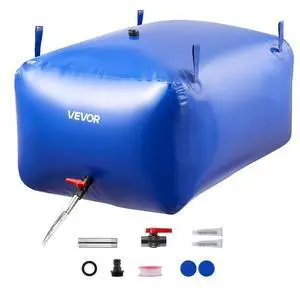 VEVOR Water Storage Bladder 105.7 Gallon Large Capacity Water Bag, Portable & Collapsible Soft Waters Container, Leakproof & Tear-Resistant PVC Emergency Waters Storage Tank for RV Truck & Outdoor Use