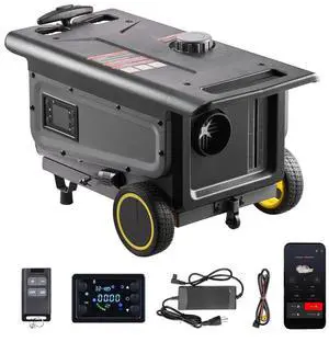 VEVOR Diesel Heater, 8KW, DC 12V/24V, All in One Portable Diesel Air Heater with Bluetooth APP Control, Remote Control and LCD Screen, Trolley Design, 1.3 Gal Fuel Tank for Trucks, Vans, RVs, Campers