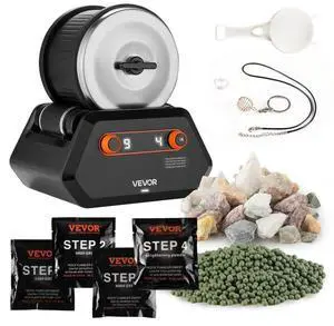 VEVOR Rock Tumbler Kit, 3 lbs Rock Polishing Kit, 4 Speed Settings 9-Day Polishing Timer Stone Polishing Kit, Rock Polisher with Rough Gemstones and Polishing Grits, Rock Polisher for Adults Kids VEVOR Rock Tumbler Kit, 3 lbs Rock Polishing Kit, 4 Speed Settings 9-Day Polishing Timer Stone Polishing Kit, Rock Polisher with Rough Gemstones and Polishing Grits, Rock Polisher for Adults Kids