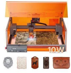 VEVOR Laser Engraver, 10W, Laser Engraving and Cutting Machine with Enclosure, Laser Cutter Engraver Machine, 11.8 x 11.8 in Working Area, 7000 mm/min, for Wood, Leather, Glass, Certain Metal, Class 1 VEVOR Laser Engraver, 10W, Laser Engraving and Cutting Machine with Enclosure, Laser Cutter Engraver Machine, 11.8 x 11.8 in Working Area, 7000 mm/min, for Wood, Leather, Glass, Certain Metal, Class 1