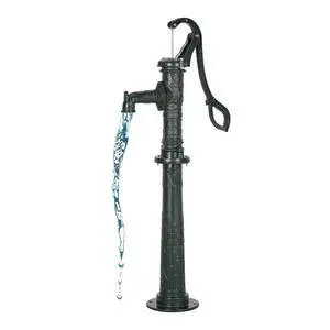 VEVOR Well Hand Pitcher Pump, 20 ft Max Lift, Antique Cast Iron Manual Hand Water Pump with Heightening Base, NPT 1-1/4 in Connection, Easy Installation, for Outdoor Garden, Pond, Yard, Farm, Green