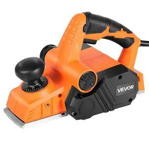 VEVOR Electric Hand Planer, 3-1/4-Inch Cut Width, 7-Amp 14500 RPM Corded Power Handheld Planer for Wood, with Adjustable Cut Depth, 2 Blades, for Woodworking Wood Chamfer DIY Smooth Finish Carpentry