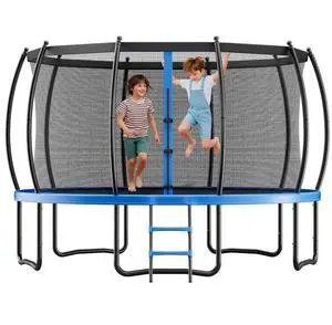 VEVOR Outdoor Trampoline, 16FT Recreational Trampoline, ASTM Approved Trampolines with Enclosure Net & Thickened Pad, Max 475 lbs Weight Capacity, Anti-Rust Backyard Trampolines for Kids & Adults