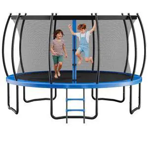 VEVOR Outdoor Trampoline, 15FT Recreational Trampoline, ASTM Approved Trampolines with Enclosure Net & Thickened Pad, Max 470 lbs Weight Capacity, Anti-Rust Backyard Trampolines for Kids & Adults