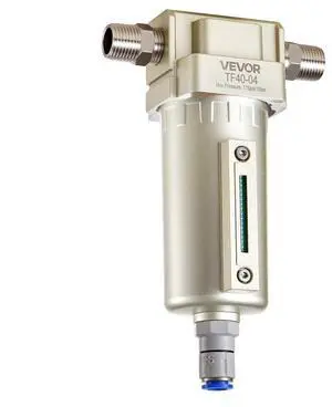 VEVOR Air Compressor Filter, 1/2" NPT Air-Dryer for Compressor with 5m Brass Filter Element, Auto-Drain Air Compressor Water Separator 175 PSI Max Working Pressure, Aluminum Alloy Bowl