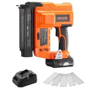 VEVOR Cordless Brad Nailer, 18 Gauge, 20V Battery Powered Nail Gun, with 500 pcs Nails, 2.0 Ah Li-ion Battery and Charger, Adjustable Nailing Depth, for Home Improvement, Woodworking, DIY Project