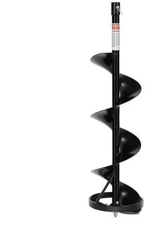 VEVOR Ice Auger Drill Bit, 8" Dia. High-Strength Steel Ice Fishing Augers, Weather-Resistant Spiral Drill Bits Replacement with Center Tip, Compatible with Electric/ Gas Powered Augers