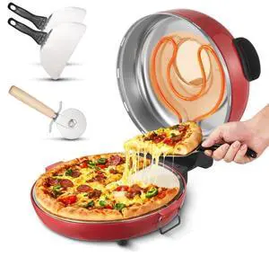 VEVOR Pizza Oven, 14 in Electric Pizza Maker, 1600W Electric Pizzas Cooker with Cordierite Stone, 5-Mode Temperature Control, Viewing Window for Precise Cooking, Heats up to 698 F, for Home Kitchen