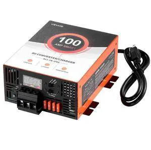VEVOR RV Power Converter, 100 Amp, 110V AC to 12V DC RV Converter Battery Charger, Multi Stage Smart Charging, 13V to 16.5V Operating Range, Compatible with Lithium & Lead Acid Battery, for Camper