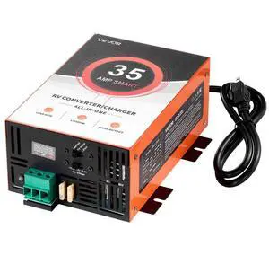 VEVOR RV Power Converter, 35 Amp, 110V AC to 12V DC RV Converter Battery Charger, 4 Stage Smart Charging, 13V to 16.5V Operating Range, Compatible with Lithium Lead Acid Battery, for Camper Trailer