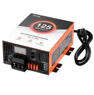 VEVOR RV Power Converter, 125 Amp, 110V AC to 12V DC RV Converter Battery Charger, Multi Stage Smart Charging, 13V to 16.5V Operating Range, Compatible with Lithium & Lead Acid Battery, for Camper
