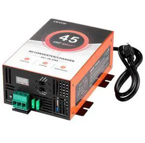 VEVOR RV Power Converter, 45 Amp, 110V AC to 12V DC RV Converter Battery Charger, Multi Stage Smart Charging, 13V to 16.5V Operating Range, Compatible with Lithium & Lead Acid Battery, for Camper
