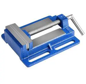 VEVOR Drill Press Vise, 4 Inch Jaw Width, Portable Bench Vise, Slotted Base for Easy Installation, Durable Cast Iron Construction, Workbench Vice, for Woodworking, Metalworking, Drilling, and Cutting
