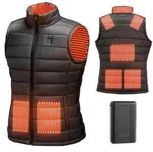 VEVOR Heated Vest, Men Electric Heating Vest with 16000 mAh Battery Pack, 8 Heating Zones Lightweight Rechargeable Winter-Vest with 3 Levels, for Outdoor Hiking Camping Fishing Skiing, Size XL