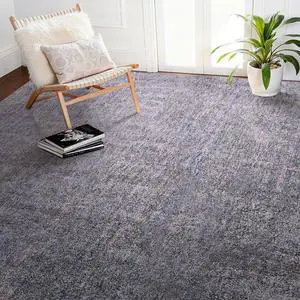 VEVOR Indoor Plush Area Rugs, 9 x 12 ft Plush Carpet, Area Rugs Furry with Long Plushs Pile, Thick & Durable High-Pile Rug for High-Traffic Areas, Non-Shedding & Non-Slip Backing, Blue-Gray