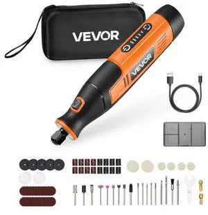 VEVOR 73-Piece Cordless Rotary Tool Kit, DC4V Portable Mini Power Rotary Tool, 5-Level Speed 7000-20000 RPM Multi-Purpose DIY Tools for Engraving, Sanding, Polishing, Carving, Cutting, DIY Crafts