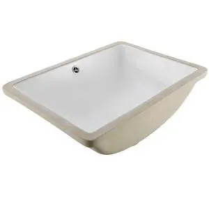 VEVOR Undermount Bathroom Sink, 20.28 x 15.16 Inch Rectangular White Ceramic Vessel Sink with Overflow Hole, Under Counter Drop in Modern Lavatory Vanity Bath Wash Bowl Basin, Rectangle Small Space