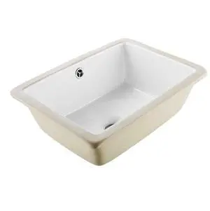 VEVOR Undermount Bathroom Sink, 15.75 x 12.01 Inch Rectangular White Ceramic Vessel Sink with Overflow Hole, Under Counter Drop in Modern Lavatory Vanity Bath Wash Bowl Basin, Rectangle Small Space