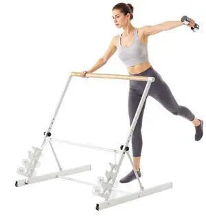 VEVOR Ballet Barre, 3 ft Freestanding Portable Barre Bar, Home Fitness Exercise Equipment for Abs, Arms, Strength, and Cardio, Easy to Store Foldable Stretching Dance Bars, 4 Level Height Adjustable