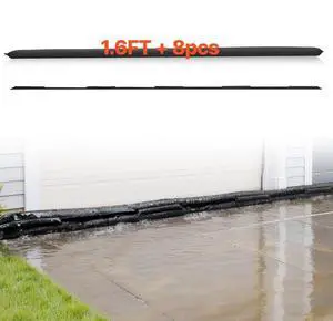 VEVOR Flood Barrier, 8 Pack, 1.6 x 1.4 ft Flood Bags Activated by Water, Reusable Water Absorbent Barrier, Sandless Sandbags Blockage, Flooding Prevention Bags for Home, Doorway, Basement, Garage