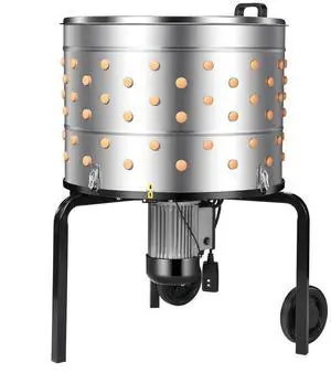VEVOR Chicken Plucker Machine, 25.6 in Drum, 1200W & 275RPM Electric Chicken Plucking Machine with 158 Soft Fingers & Transport Wheels, Stainless Steel Feather Remover for Processing 4 Chicks Once