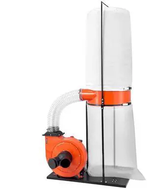 VEVOR Dust Collector, 1100 CFM 2.5 Micron Vortex Cone Dust Collectors, 1.5HP Sawdust Collection System with 35-Gallon Dusts Collector Bag & 42-Gallon Filter Bag, 3400 RPM High Speed, for Woodworking
