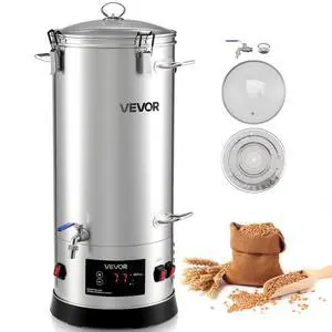 VEVOR Beer Brewing Equipment, 8 Gal/30L 304 Stainless Steel Home Beer Brewer,1500W All-in-One Home Brewing Kit with Tall strainer, Integrated Inner Barrel & Reinforced Handle