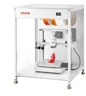 VEVOR 3D Printer Enclosure with Ventilation, Dustproof Waterproof Transparent Acrylic 3D Printer Tent, Constant Temperature Protective Case with LED, Compatible with Bambu Lab, Ender, Neptune, Kobra