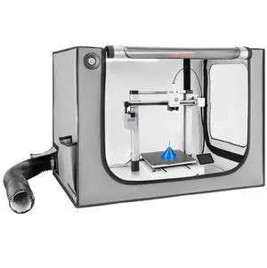 VEVOR 3D Printer Enclosure with Ventilation, Dustproof Waterproof Large Size 600D Oxford Cloth 3D Printer Tent, Constant Temperature Protective Case with LED, Designed for Bambu Lab A1 Combo, Grey