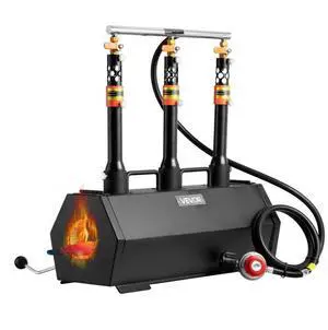 VEVOR Portable Propane Forge, 3 Burners, 2600 Tool and Knife Making Blacksmithing Farrier Forge, Large Capacity Hexagon, Cold-Rolled Steel Gas Forging Tools and Equipment, Use for Metal Forging