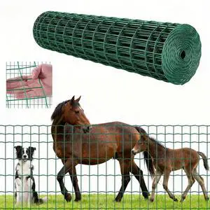 VEVOR Farm Fence, 47 x 984 in, 2 x 4 in Mesh 2.1mm Galvanized Steel Wire Fencing for Cattle, Hog & Sheep, Heavy Duty Vinyl Coated Livestock Fence for Animal Enclosures, Cage Wire, Garden Fences, Green