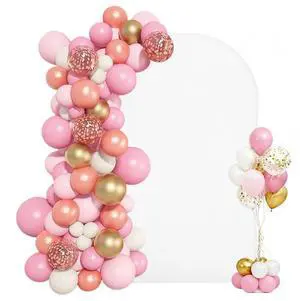 VEVOR Arch Backdrop Stand, 7.2 x 4 ft, Stable Structure, Easy Assembly, 1 Piece Gold Metal Arch Backdrop Stand with Cover for Wedding, Birthday Party, Holiday Celebration, and Ceremony Decoration