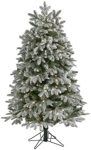 Nearly Natural 7' Flk Colorado Fir Xmas Tree Is/Cn 300 MD/MF LEDs & 511 T Nearly Natural 7' Flk Colorado Fir Xmas Tree Is/Cn 300 MD/MF LEDs & 511 T