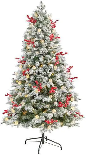 Nearly Natural 6' Christmas Tree w/200 LED 50 Globe Lights and 906 Lvs Nearly Natural 6' Christmas Tree w/200 LED 50 Globe Lights and 906 Lvs