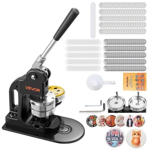 Button Maker Machine, 3 in, Pin Maker Machine with 500pcs Button Parts, Circle Cutter, Hex Wrenches and Magic Book, Ergonomic Handle, for DIY Badges, Personalized Pins and Key Chains, Black Button Maker Machine, 3 in, Pin Maker Machine with 500pcs Button Parts, Circle Cutter, Hex Wrenches and Magic Book, Ergonomic Handle, for DIY Badges, Personalized Pins and Key Chains, Black