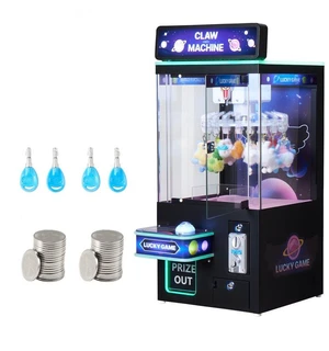 Claw Crane Machine, Medium-Sized Arcade Game Machine with Light & Sound, Adjustable Difficulty, Precise Toy Candy Grabber Prize Dispenser Vending Toy, for Commercial Home Cinema, Black Purple Claw Crane Machine, Medium-Sized Arcade Game Machine with Light & Sound, Adjustable Difficulty, Precise Toy Candy Grabber Prize Dispenser Vending Toy, for Commercial Home Cinema, Black Purple