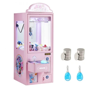 Claw Crane Machine, Medium-Sized Arcade Game Machine with Light & Sound, Adjustable Steel Claws, Precise Toy Candy Grabber Prize Dispenser Vending Toy, for Commercial Home Parties Cinema, Pink Claw Crane Machine, Medium-Sized Arcade Game Machine with Light & Sound, Adjustable Steel Claws, Precise Toy Candy Grabber Prize Dispenser Vending Toy, for Commercial Home Parties Cinema, Pink