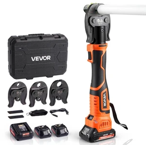 PureFlow Press Tool, 18V Electric Pipe Crimping Tool for 1/2", 3/4", 1" PEX Pipe Stainless Steel Rings, PEX Press Tool Kit with 3 VPF Jaws, 2pcs 2AH Batteries, Fast Charger & Carrying Case PureFlow Press Tool, 18V Electric Pipe Crimping Tool for 1/2", 3/4", 1" PEX Pipe Stainless Steel Rings, PEX Press Tool Kit with 3 VPF Jaws, 2pcs 2AH Batteries, Fast Charger & Carrying Case
