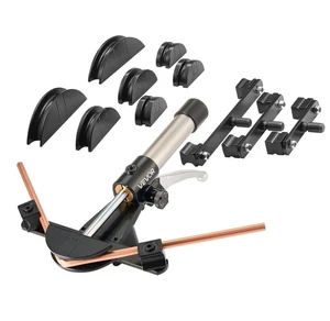 Hydraulic Tubing Bender Kit, 1/4 to 7/8 Inch, Copper Tube Pipe Bender, HVAC Bending Tool Set, 90° Bend, with 7 Aluminium Alloy Dies, for HVAC Air Conditioning Refrigeration Automotive Repair Hydraulic Tubing Bender Kit, 1/4 to 7/8 Inch, Copper Tube Pipe Bender, HVAC Bending Tool Set, 90° Bend, with 7 Aluminium Alloy Dies, for HVAC Air Conditioning Refrigeration Automotive Repair