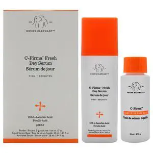 C-Firma Fresh Day Serum by Drunk Elephant for Women - 2 Pc 1.11oz Day Serum, 0.87oz Liquid Serum Base C-Firma Fresh Day Serum by Drunk Elephant for Women - 2 Pc 1.11oz Day Serum, 0.87oz Liquid Serum Base