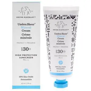 Umbra Sheer Mineral Cream SPF 30 by Drunk Elephant for Women - 2 oz Sunscreen Umbra Sheer Mineral Cream SPF 30 by Drunk Elephant for Women - 2 oz Sunscreen