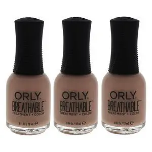 Breathable Treatment Plus Color - 20907 Nourishing Nude by Orly for Women - 0.6 oz Nail Polish - Pack of 3 Breathable Treatment Plus Color - 20907 Nourishing Nude by Orly for Women - 0.6 oz Nail Polish - Pack of 3