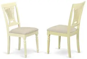 East West Furniture PVC-WHI-C Plainville Chair for dining room Cushioned Seat - Buttermilk East West Furniture PVC-WHI-C Plainville Chair for dining room Cushioned Seat - Buttermilk