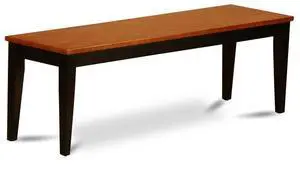 East West Furniture Nicoli Dining Bench with Wood Seat in Black and Cherry Finish East West Furniture Nicoli Dining Bench with Wood Seat in Black and Cherry Finish