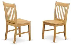 East West Furniture Norfolk Dining chair with Wood Seat -Oak Finish., Set of 2 East West Furniture Norfolk Dining chair with Wood Seat -Oak Finish., Set of 2