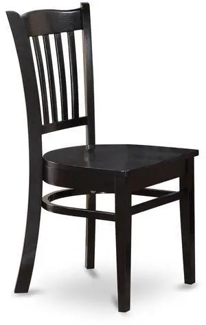 East West Furniture Groton Dining Chair With Wood Seat In Black Finish, Set of 2 East West Furniture Groton Dining Chair With Wood Seat In Black Finish, Set of 2