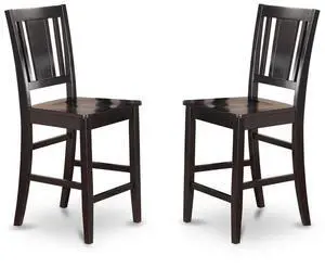 East West Furniture Buckland Counter Height Chair for dining room with Wood Seat in Black Finish, Set of 2 East West Furniture Buckland Counter Height Chair for dining room with Wood Seat in Black Finish, Set of 2