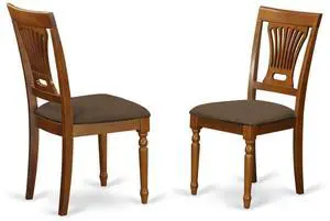 East West Furniture PVC-SBR-C Plainville Chair with Cushion Seat - Saddle Brown Finish East West Furniture PVC-SBR-C Plainville Chair with Cushion Seat - Saddle Brown Finish