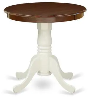 East West Furniture Dining Table Mahogany & Linen White, EMT-MLW-TP East West Furniture Dining Table Mahogany & Linen White, EMT-MLW-TP