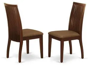 East West Furniture Ipswich Dining Room Chairs - Linen Fabric Upholstered Solid Wood Chairs, Set of 2, Mahogany East West Furniture Ipswich Dining Room Chairs - Linen Fabric Upholstered Solid Wood Chairs, Set of 2, Mahogany